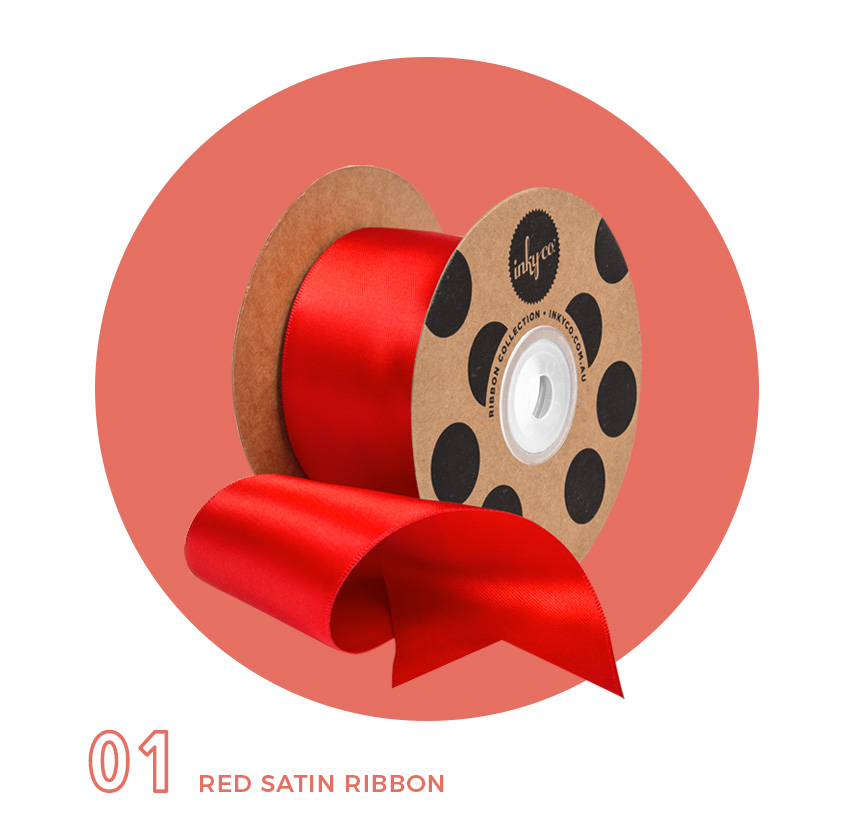 Red Satin Ribbon Gift Wrapping